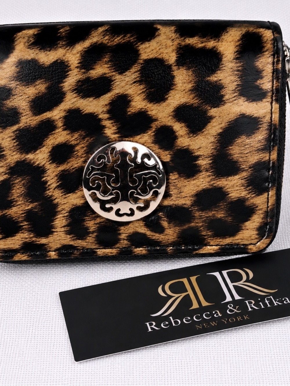 Rebecca & Rifka Leopard Print Wallet with Silver Emblem - Picture 2 of 3